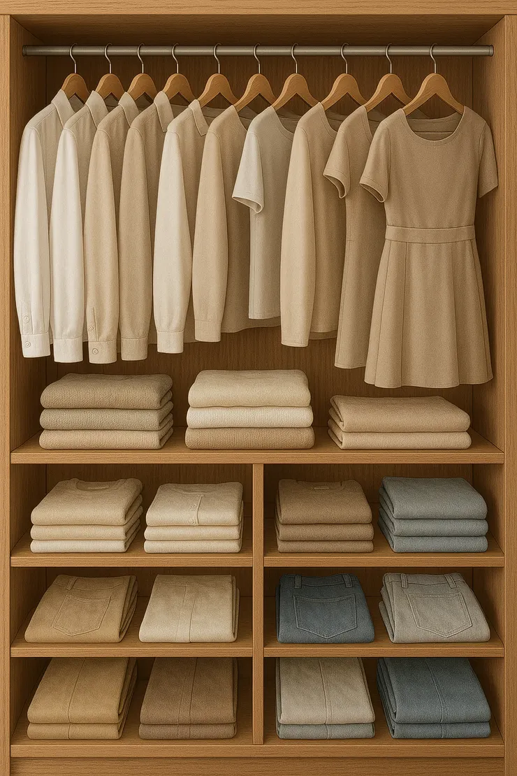 AI示意圖：整齊的衣櫃