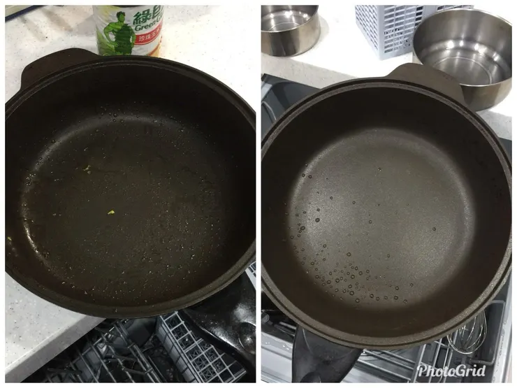 平底鍋 清洗前後