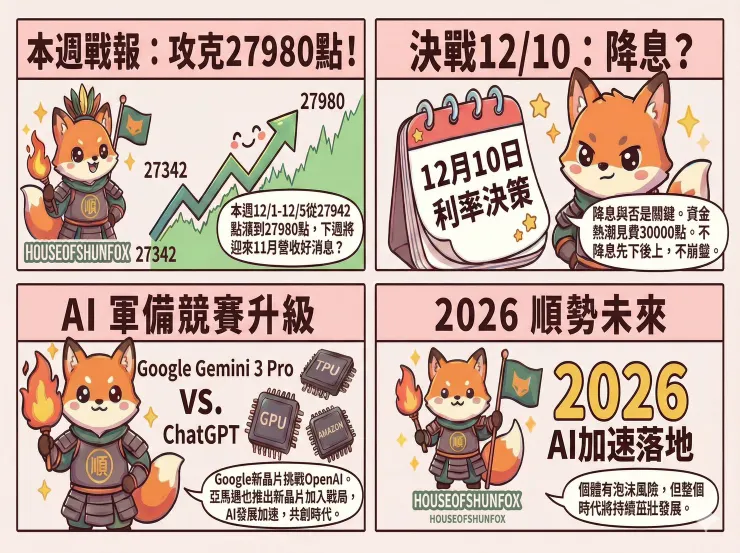 聯準會12/10利率決策會議,30000年底有影?2026年輝達GPU、ASIC的Google TPU、Amazon Trainium 將讓AI時代加速落地? #順の投資理財整理筆記