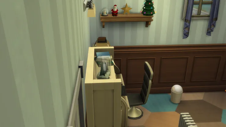 從門口進來，左邊是書房，右邊是睡床，空間配置很明顯。