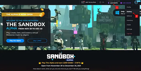 區塊鏈遊戲｜The Sandbox 流動性挖礦 圖解教學 mSAND-MATIC