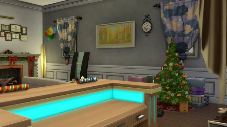 在吧枱也能看到電視。順帶一提,我很喜歡這個吧枱的燈光效果,不但跟整個廳堂的顏色很配,還增添了科幻時尚感覺。