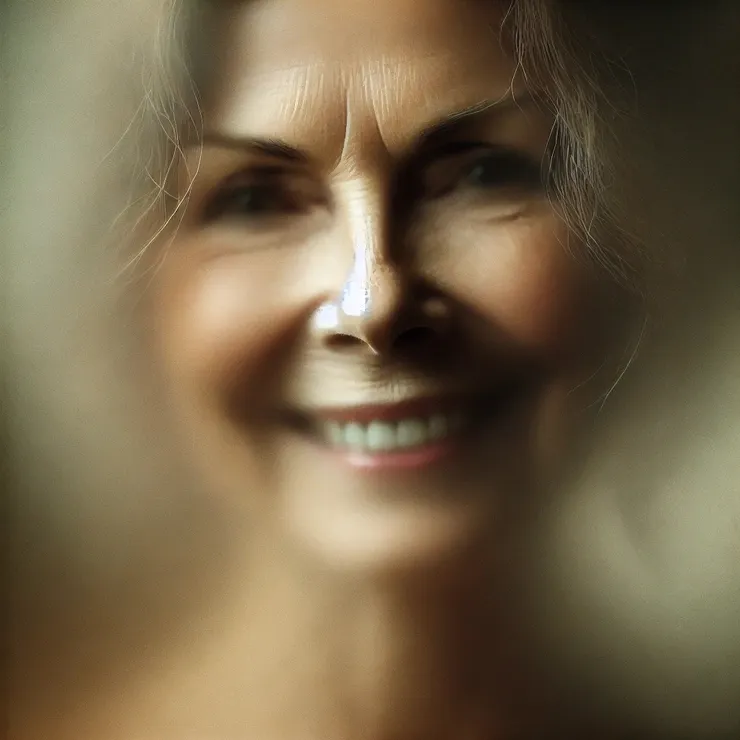 This time, her lens focused on a single subject: the blurred essence of someone smiling, their identity lost to time but their warmth preserved in the soft hues of the image.