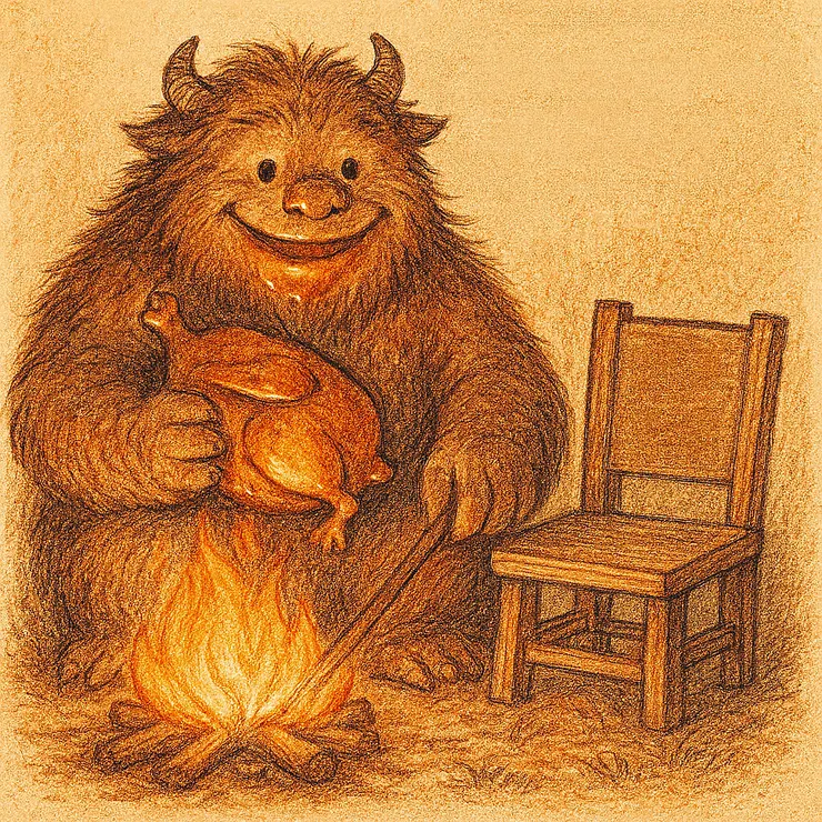 烤雞在火上轉，空椅替你守位，今晚只等你的故事來。