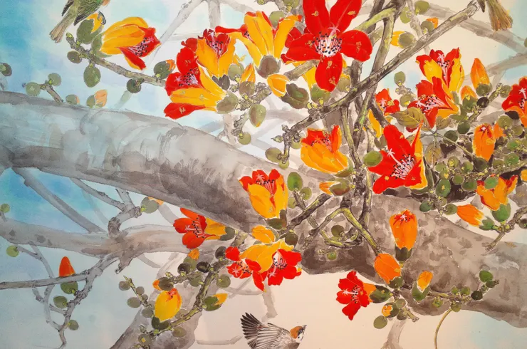 〈四月天晴〉局部－木棉