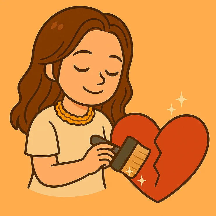 小心翼翼地捧著這顆玻璃心，生怕一用力就碎了滿地。 只能輕輕的，輕輕的……刷著那些細細的裂痕，慢慢刷掉覆在上面的灰塵。