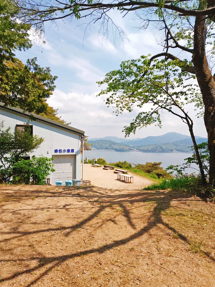 傘松小倉屋旁休憩所前景致