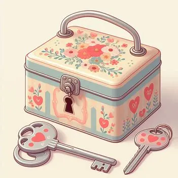 跟筆記本一樣,鐵盒上有三個鎖點,也附了兩把不同的鑰匙