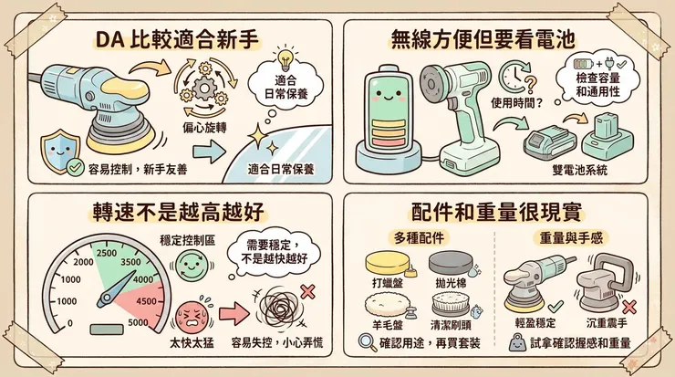 汽車打蠟機怎麼挑?DA、RO、無線和氣動先搞懂
