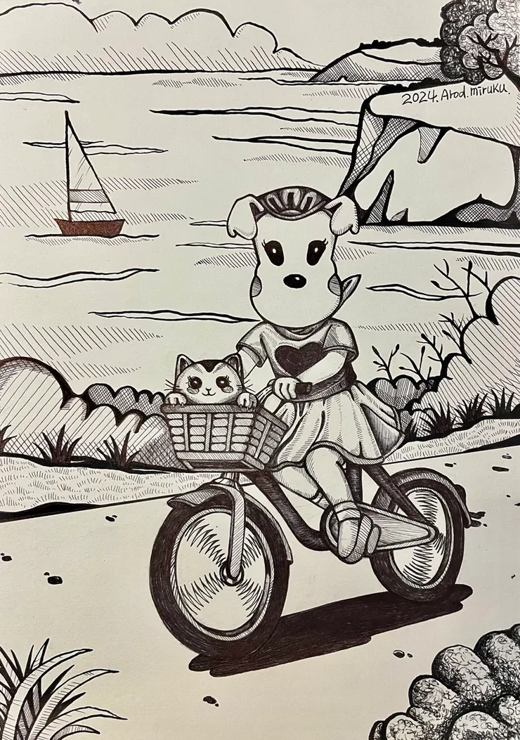 手繪黑色原子筆原稿