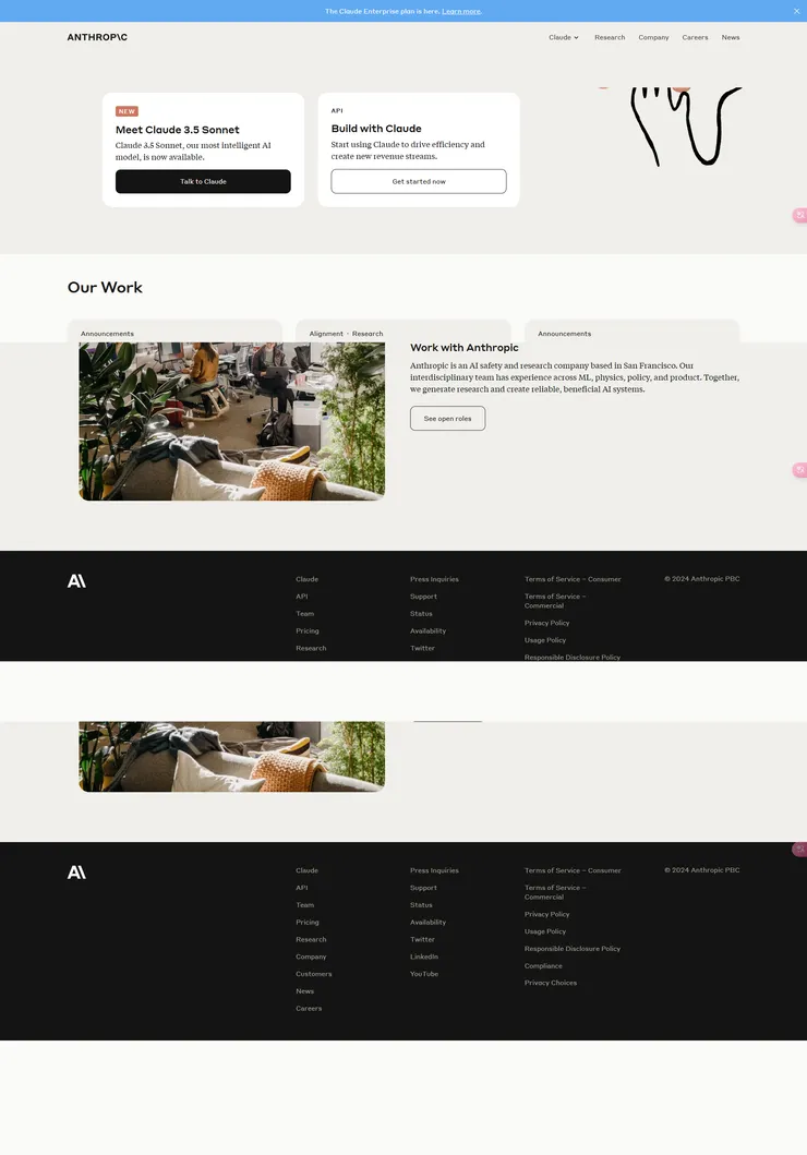 Anthropic是與OpenAI雷同的人工智慧平台之一。圖片來源：Anthropic