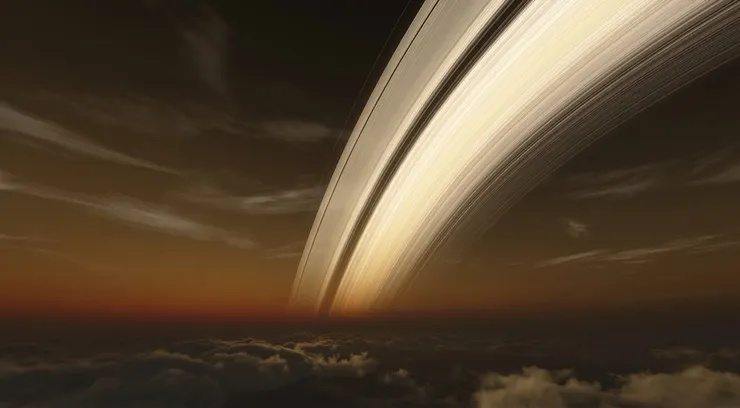 土星的夜晚（Gemini 模擬示意圖）
