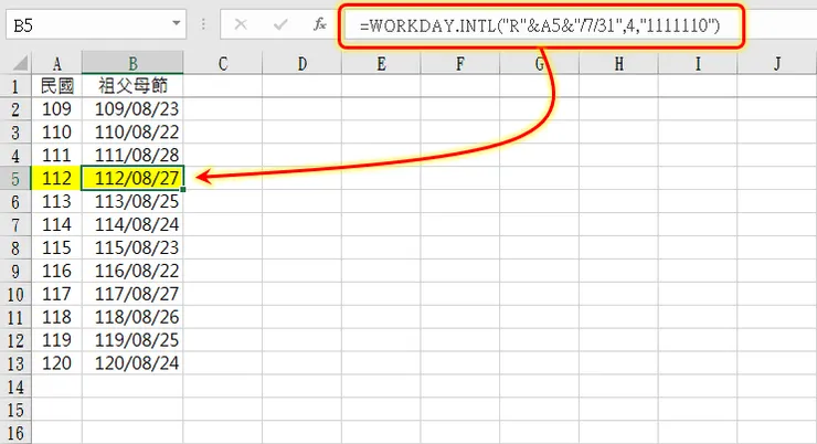 民國 112 年的祖父母節