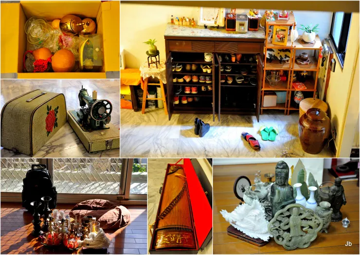 清理中老媽捨棄的部份什物，送給親朋或古物商。