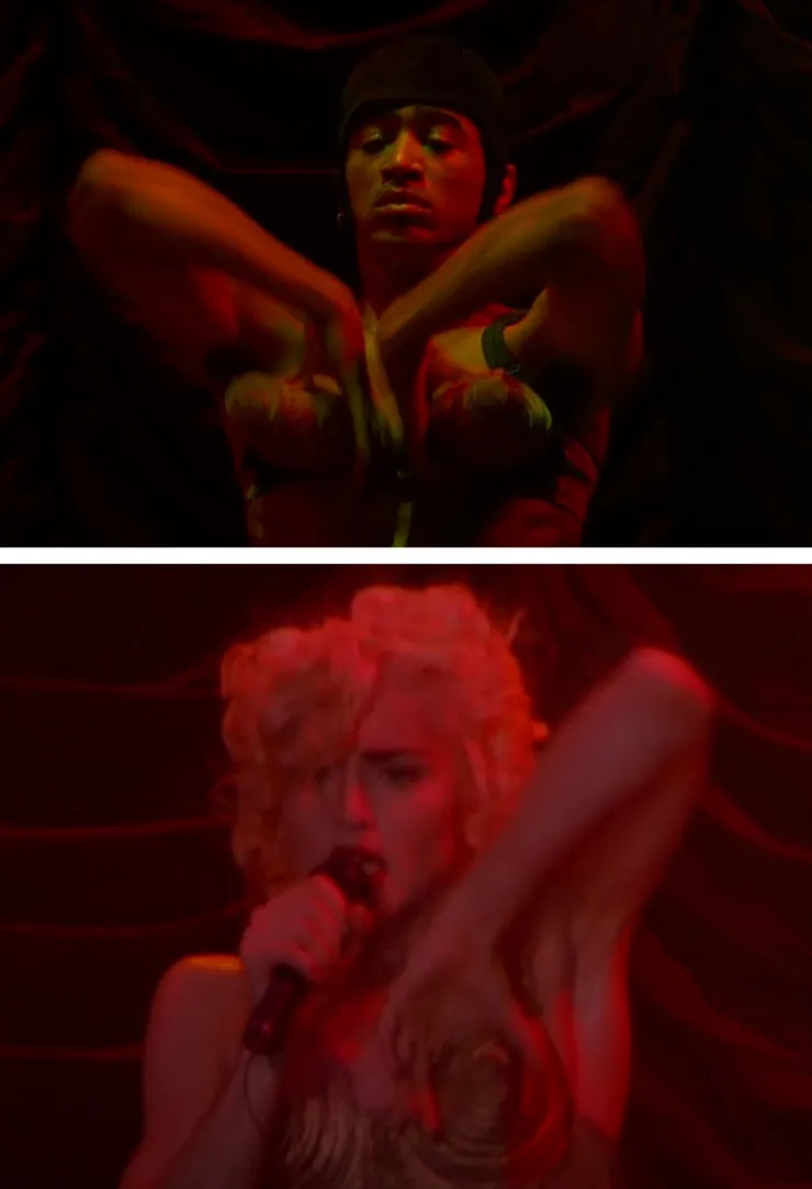 瑪丹娜與舞者「撸管」的畫面