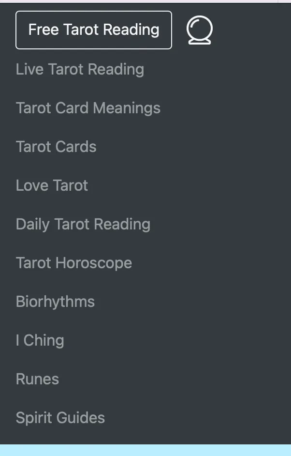 網頁版的選單處可選擇Daily Tarot Reading