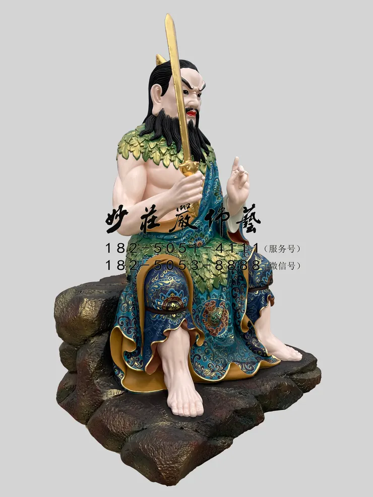 伏羲彩繪神像左側照