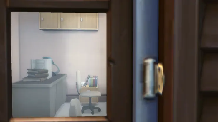 從窗外偷看書記工作...