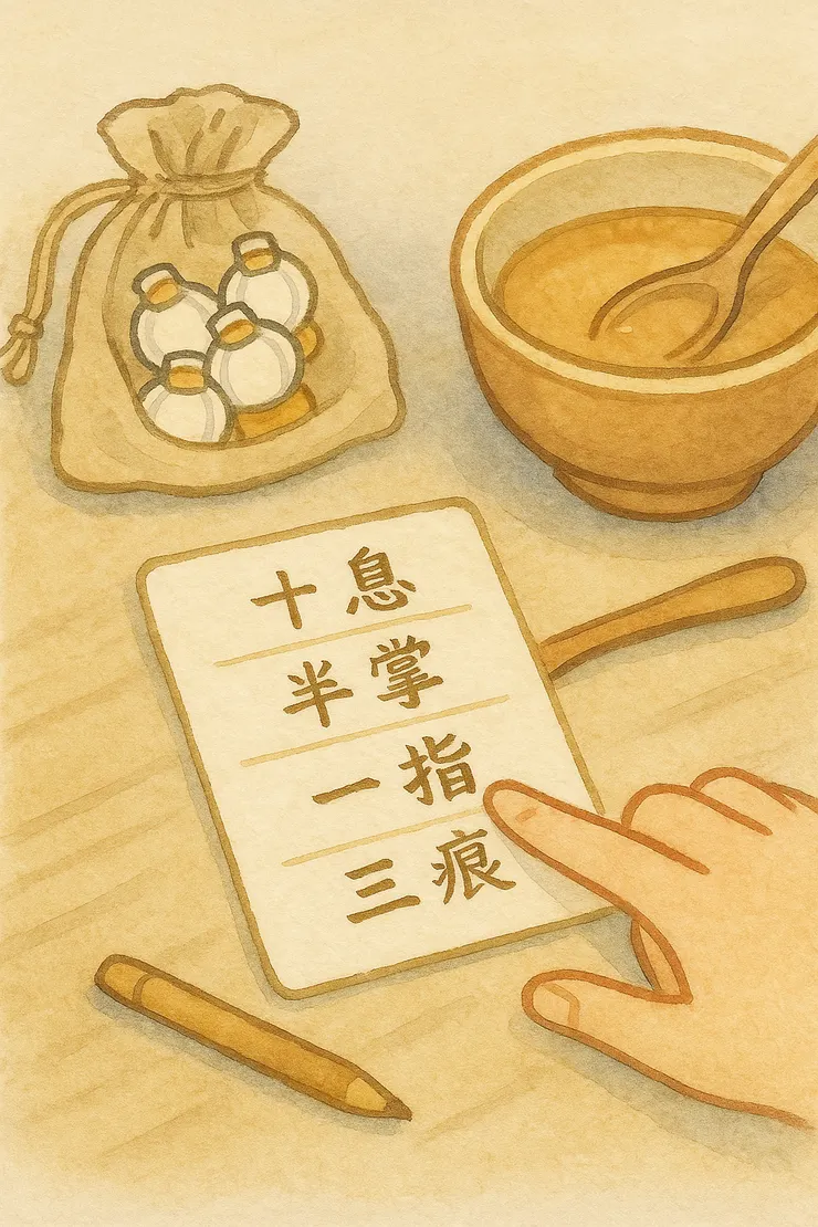 把尺放回袋，夜就安穩。