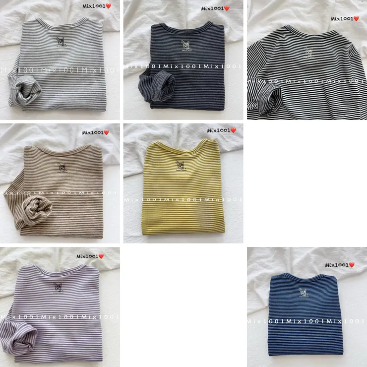 mix1001 小兔子條紋發熱衣