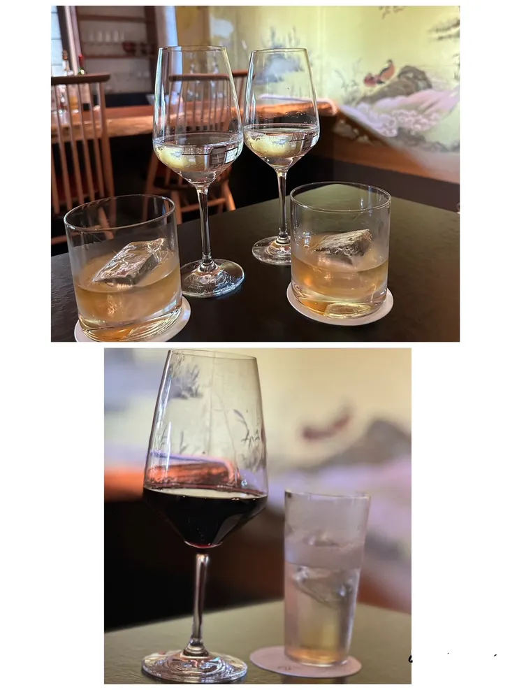 酒吧免費的紅白酒與梅酒!!