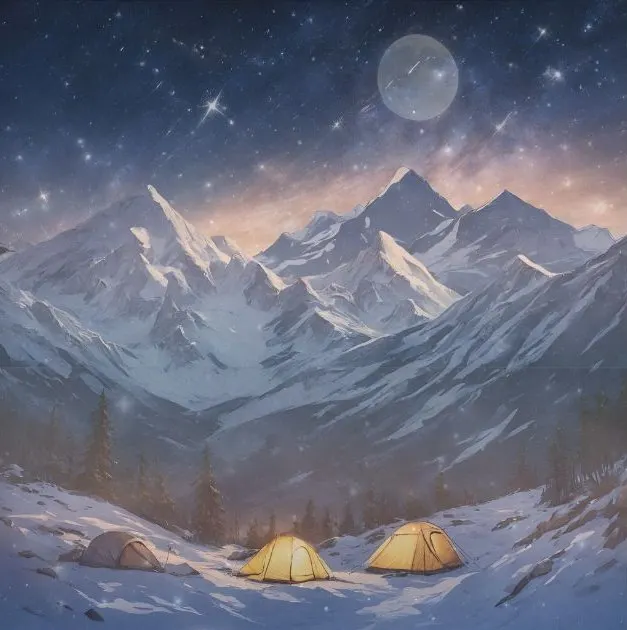 最近迷上的雪景，用CANVA做出來的