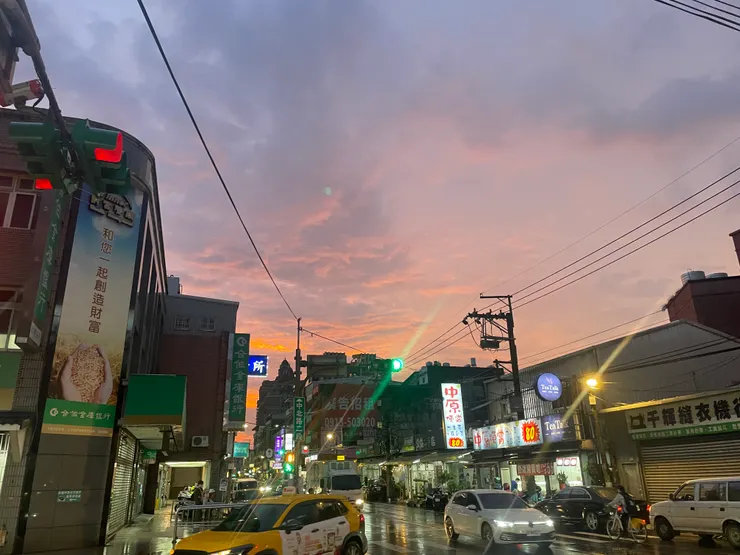 中北路雨後的夕陽