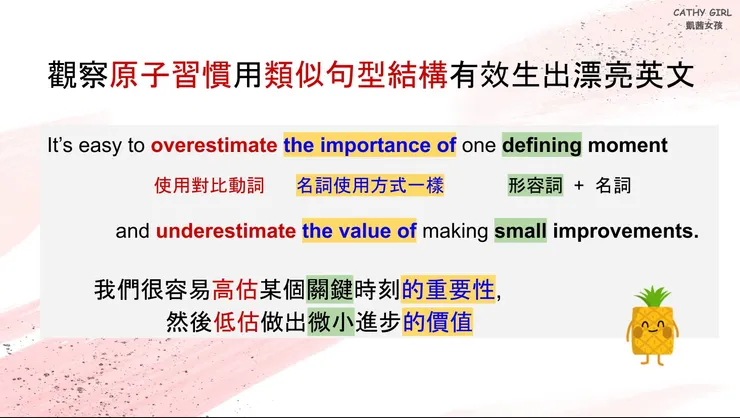 觀察《原子習慣》如何善用類似句型結構產出漂亮英文