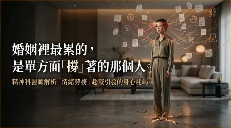 婚姻裡真正讓人疲憊的，往往不是表面看得見的家務，而是底下那套長期運轉、卻很少被說出口的心理負荷與認知勞務。