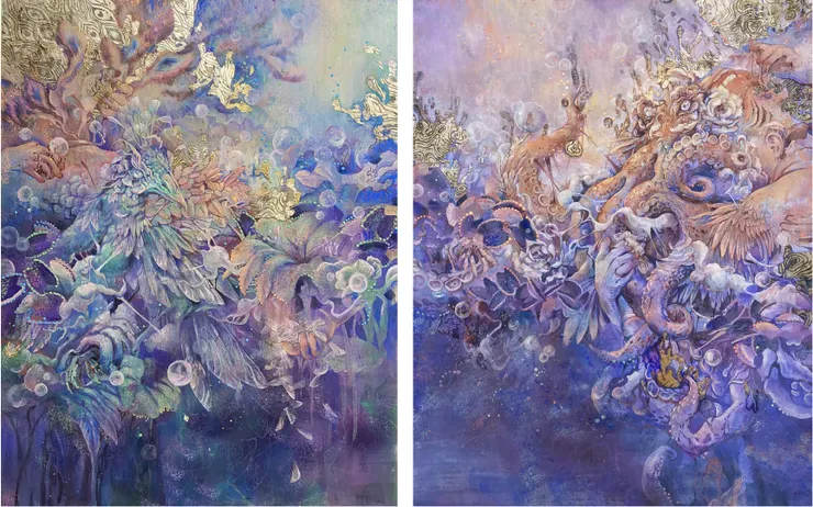 圖左:《谷》、圖右:《島》│ 單幅50F