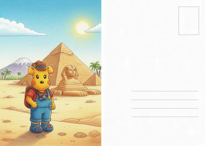 手繪轉AI旅遊明信片卡