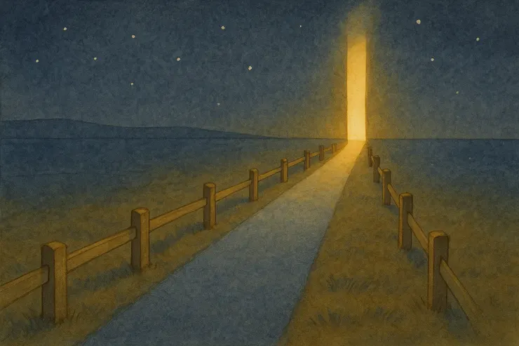 半掌作護欄,一指作路燈。