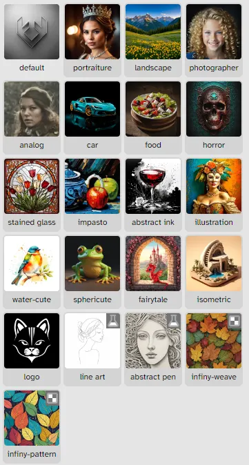 圖片的生成的 21 種風格