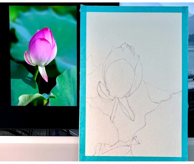 圖YH.CC@水彩練習 W49 線稿 (參考網路攝影照)