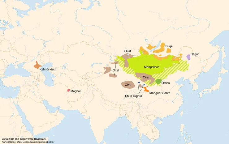 蒙古語族分布圖