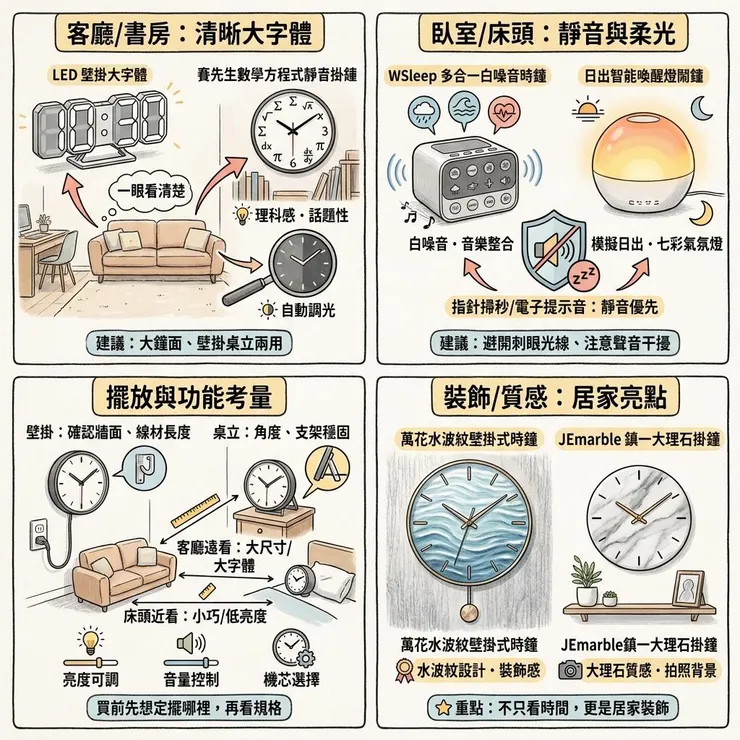 【時鐘推薦】2026 靜音掛鐘還是 LED 鬧鐘？⏰ Dcard、Threads 6 款床頭與客廳時鐘比較