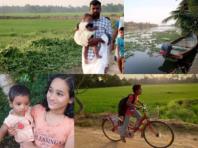 阿雷披的鄉間小路.稻田與小孩