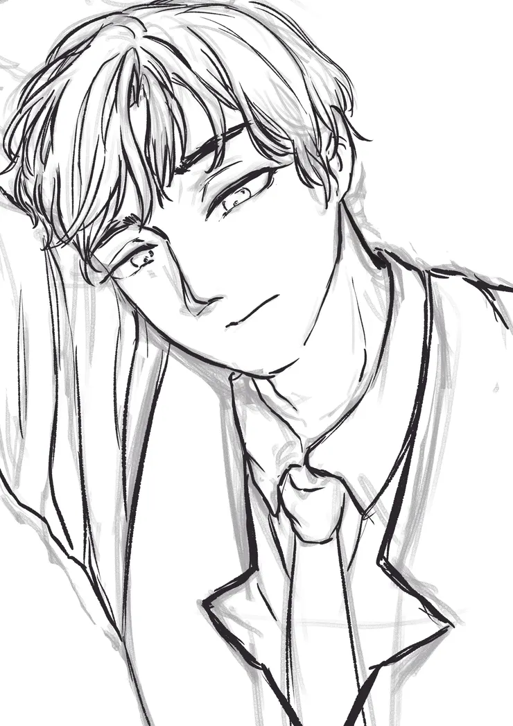 因為是厚塗所以大概描線