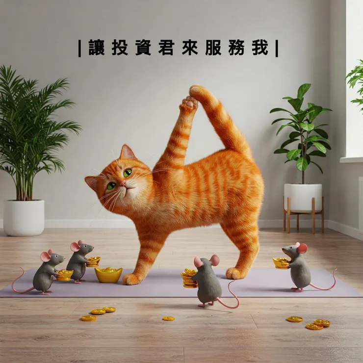 圖為Gemini生成，舉起來的不知是尾巴？還是後腿？XD