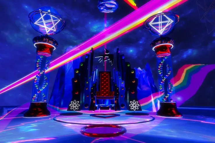 國王受地球泡泡糖販賣機的啟發，將宮殿本身及宮殿內的機關設計成泡泡糖販賣機的造型。（圖片來源：https://www.kff.tw/film/content/4155）