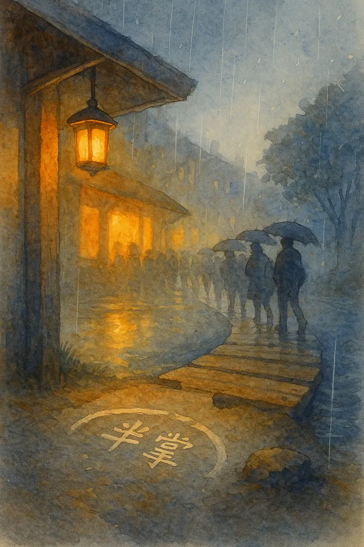 把屋內的尺,輕帶到街口。