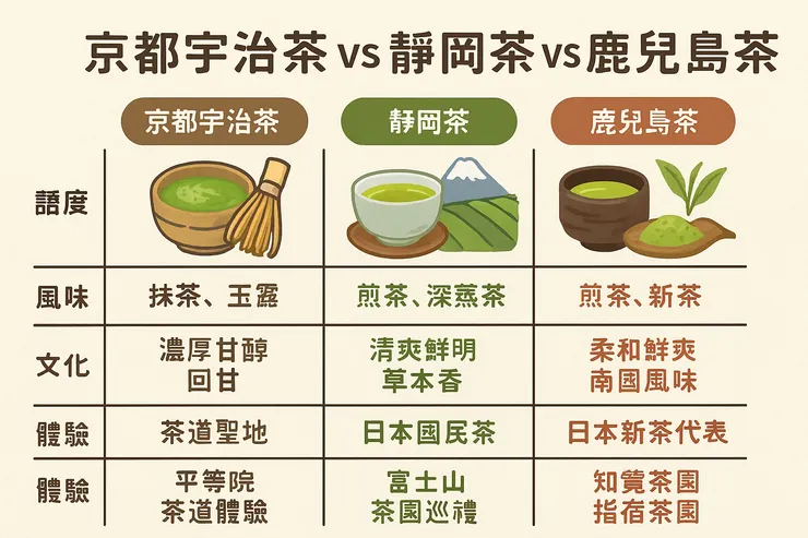  京都宇治茶🆚靜岡茶🆚鹿兒島茶