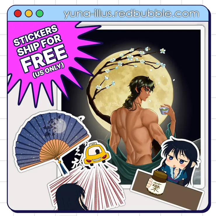 REDBUBBLE貼紙免運費(僅美國)，不知道會持續多久～～