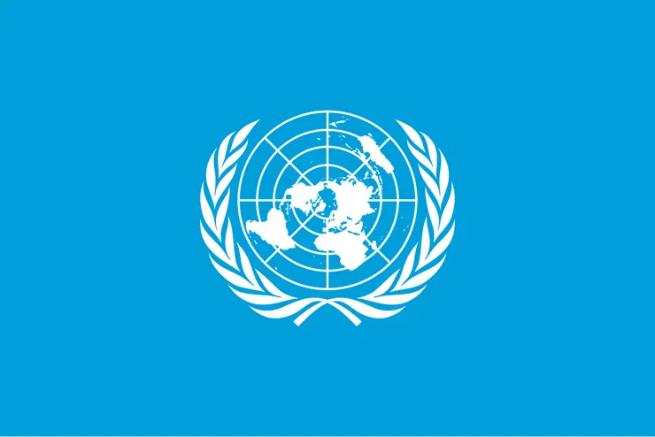 聯合國旗幟。由 See File history below for details.Denelson83, Zscout370 ve Madden - Flag of the United Nations from the Open Clip Art website. Modifications by Denelson83, Zscout370 and Madden. Official construction sheet here.(1946-presentUnited Nations) 《 The United Nations flag code and regulations, as amended November 11, 1952》、​New York. Archived from the original on 2001年9月13日. Retrieved on 2023年12月2日. OCLC： 7548838., 公有領域