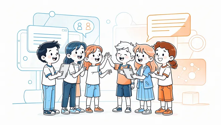 students collaborating face to face, physical interaction and social connection