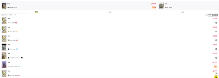 平台使用的是價格排序法,如果價格相同就會用等級排序~