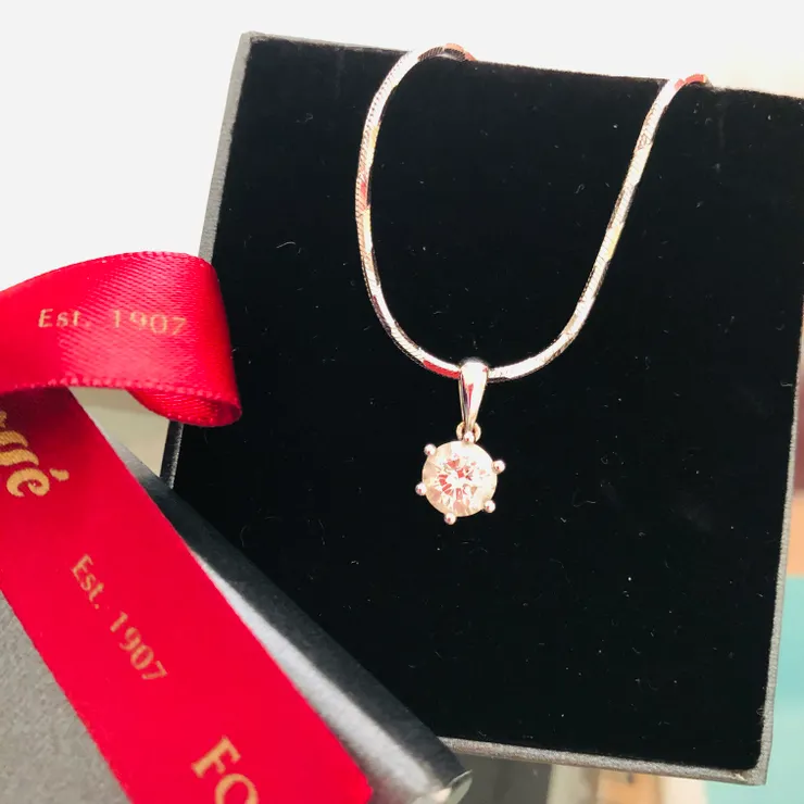 回家後，把頸鏈放在盒子裡，拍美照