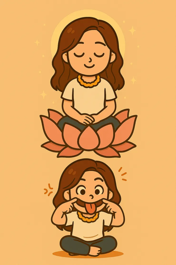 我們啊，哪裡像什麼仙氣飄飄？  相愛相殺多了， 也就磨成了這樣輕輕的樣子。 她多了我的調皮，我也長出她的勇氣。  大概就像一隻迷糊的小狐狸吧， 在翻白眼裡學會微笑。