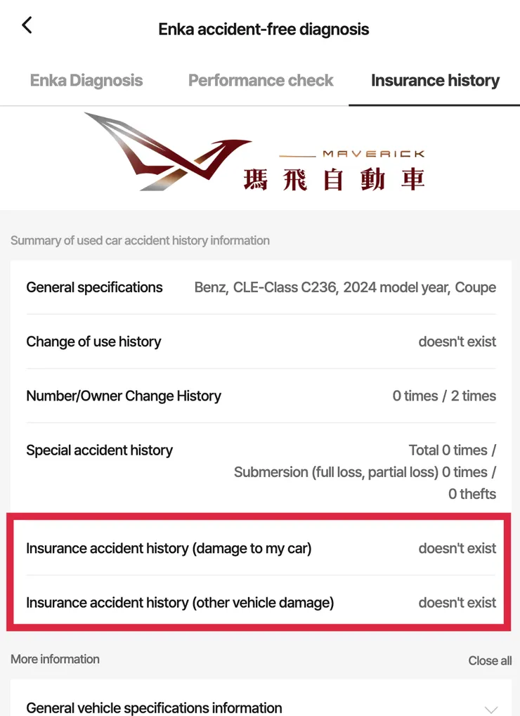 C236 CLE200 Coupe韓規外匯車保險紀錄