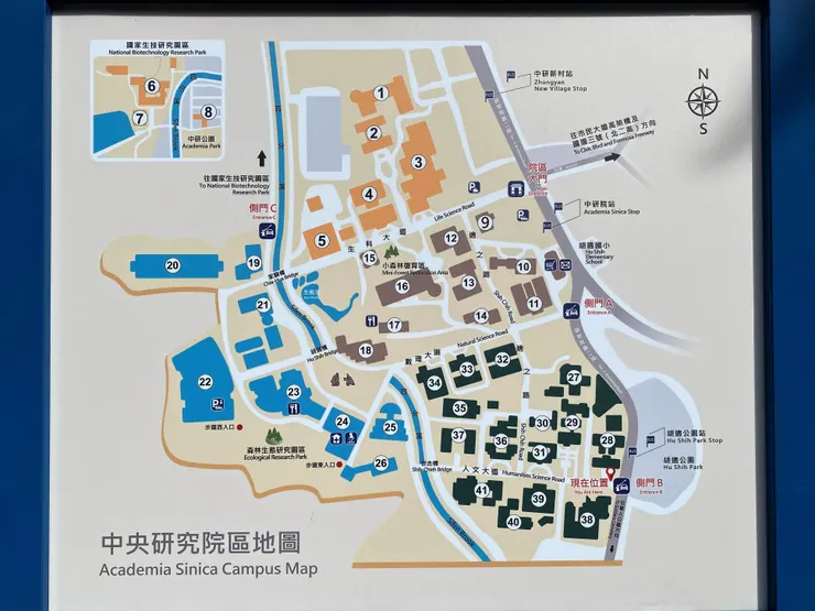 中研院各院所地圖